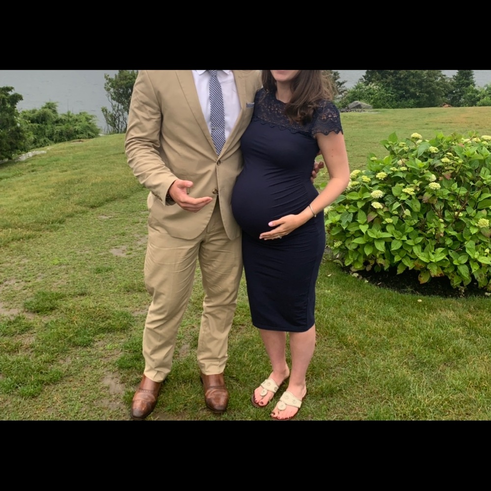 Navy blue maternity dress